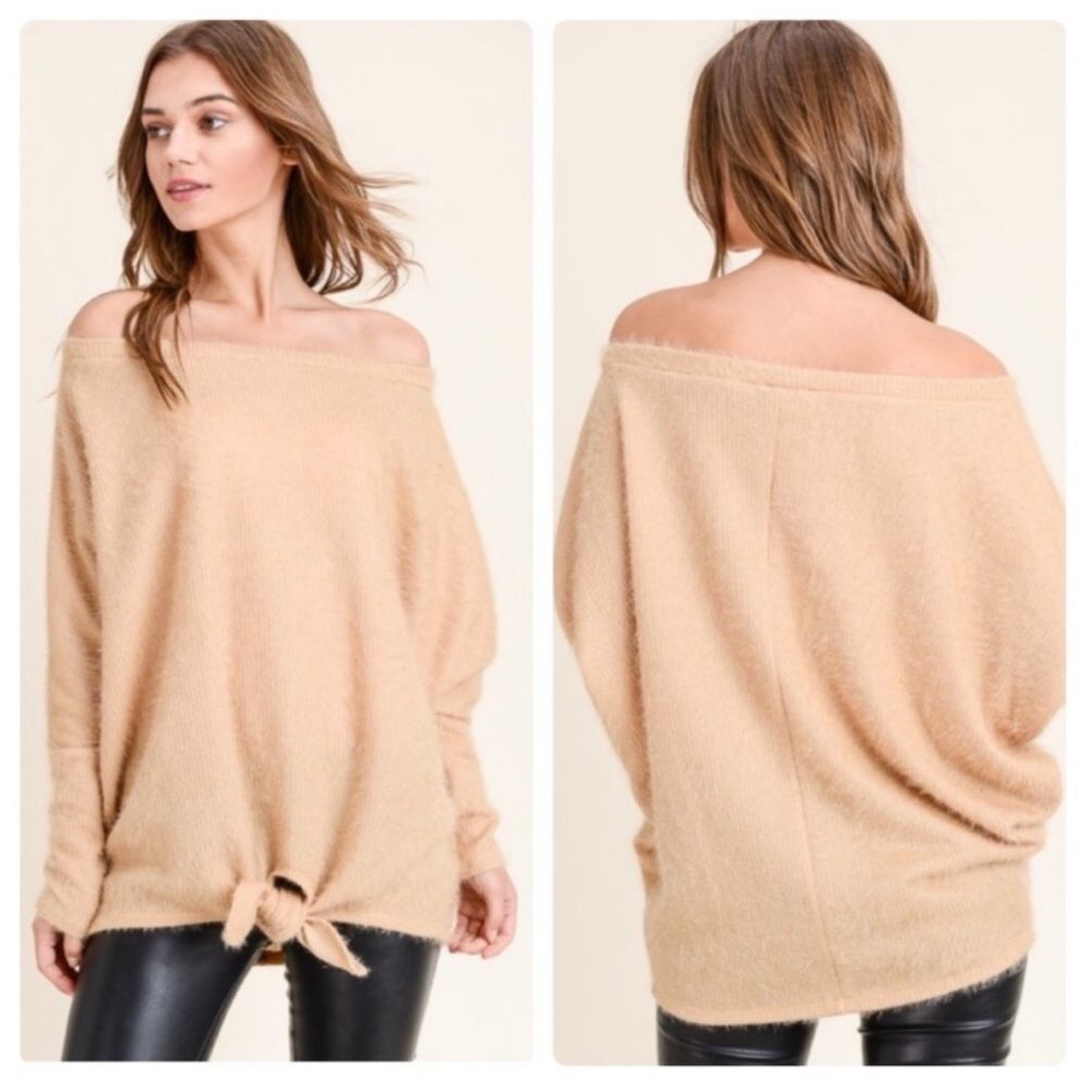 Cream Fuzzy Fall Sweater - Picture 3 of 3